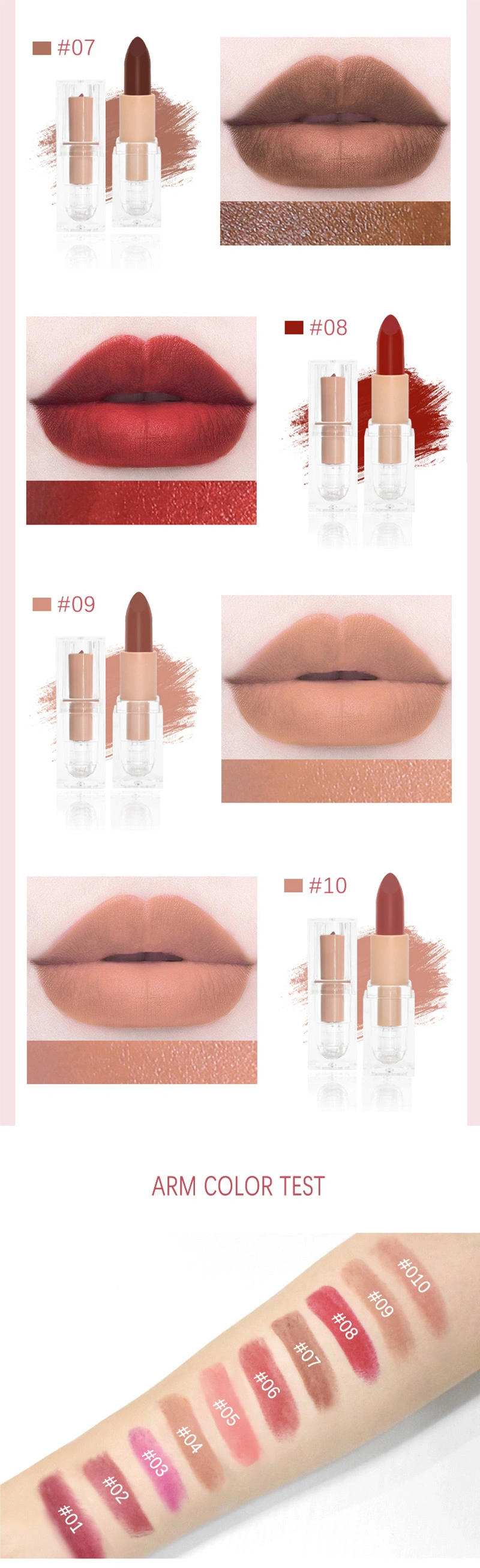 Top Quality Capsule Lipstick Matte Cosmetic Vintage Lipstick OEM Makeupred Lipstick Private Label
