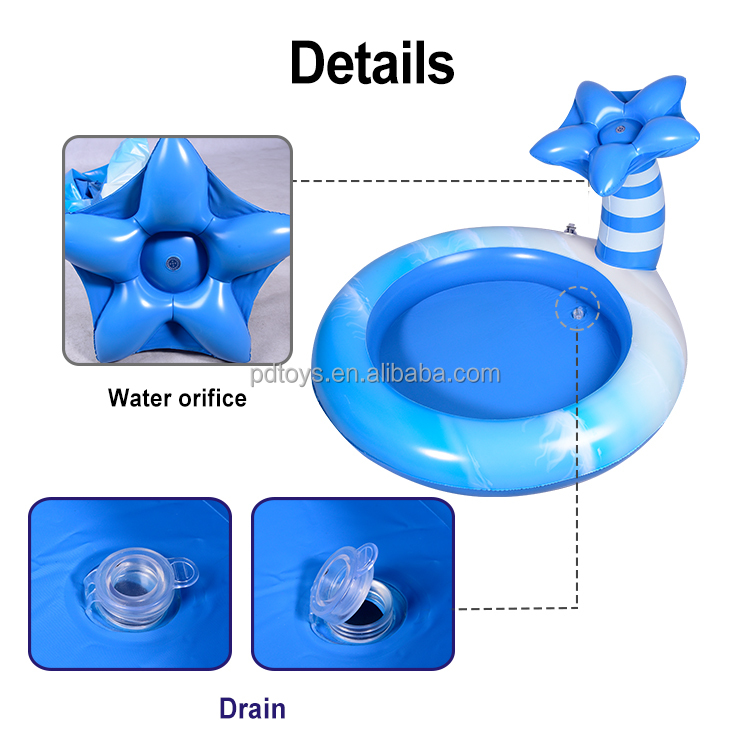 ODM OEM PVC kids children's indoor play center pool inflatable palm tree pool sprinkler water game toy swimming pool