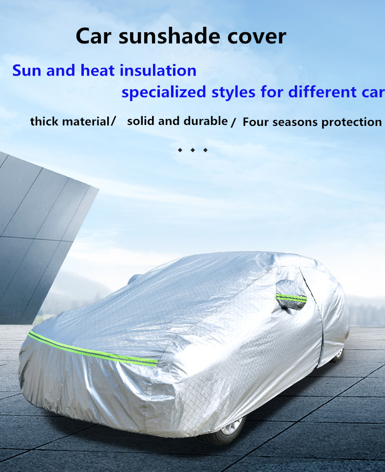 Customized logo reflective stripes imprint sunfree anti rain UV protector advertising car cover