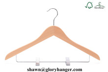 Beech Wood Clothes Hanger With Clips