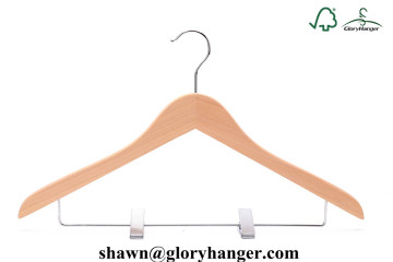 Beech Wood Clothes Hanger With Clips