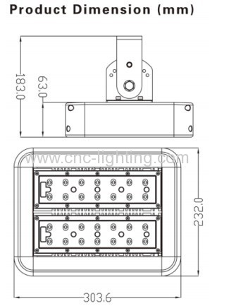 80W IP65 led low bay fitting with Philip LEDs