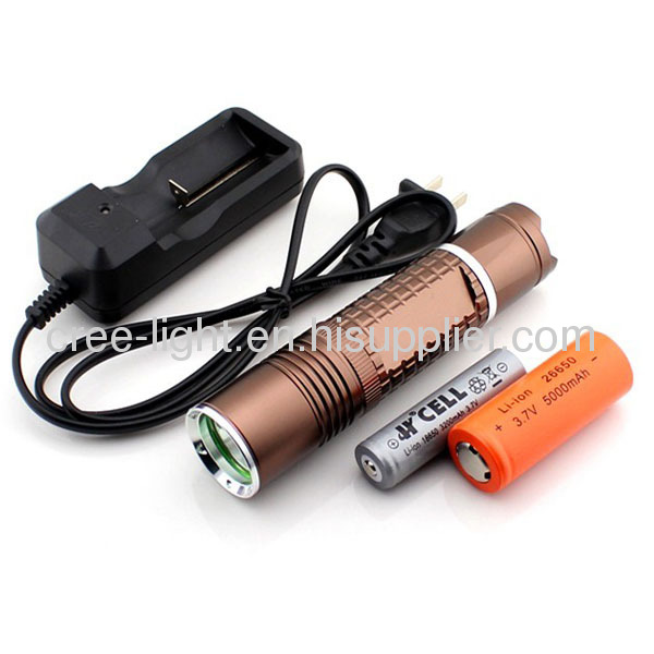 18650 OR 26650 Rechargeable Battery Used High Power Portable LED Flashlight With CREE XML T6 Bulb ACK-1166