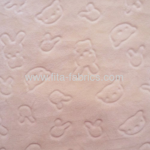 Soft embossingor solid color flannel fabric for blanket