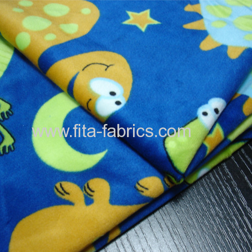 Dinosaur Ages printed soft velboa fabric