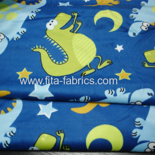 Dinosaur Ages printed soft velboa fabric