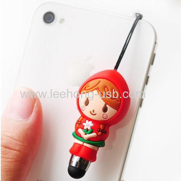 lovely PVC cartoon stylus touch screen pen