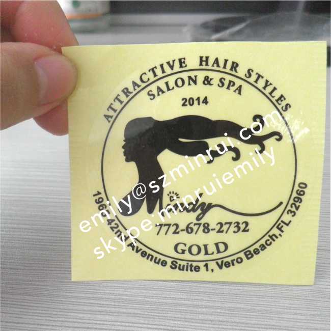 Water proof Round Transparent Labels With Costomized Logo,Clear Stickers with Black Printing,Glossy Circle Clear Labels