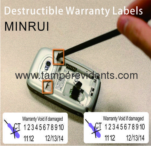 Tamper Evident Phone Warranty Stickers,Custom Printed Logo and Warranty Date Label,Destructible Warranty Void Sticker