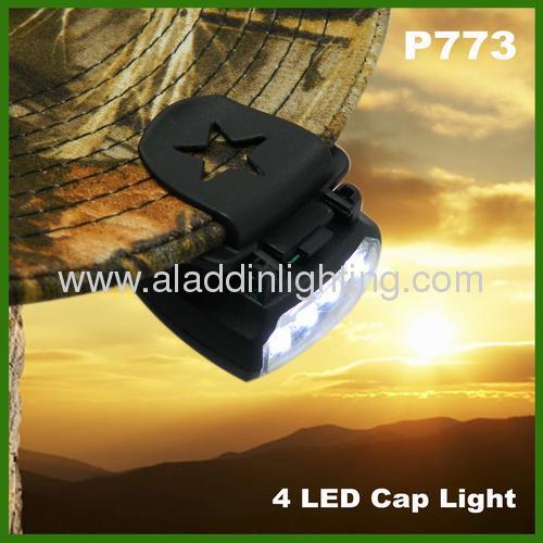 Super Light Weight Rotatable 4 LED Cap Light