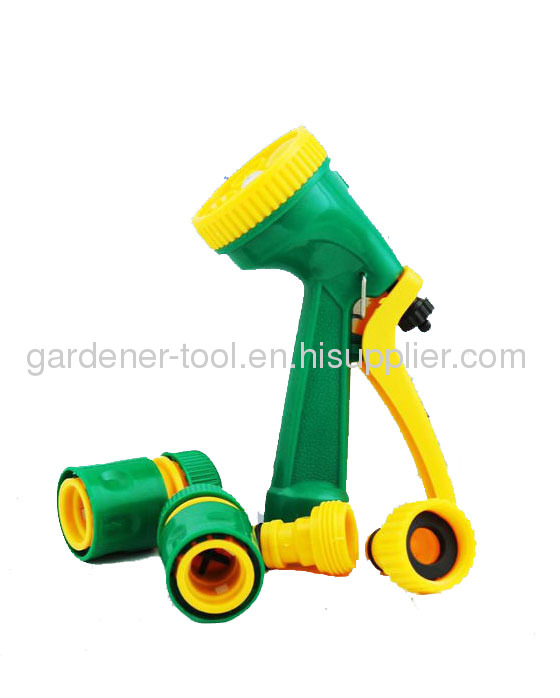 20M 1/2PVC Reinforced Water Hose With 4-Function Garden Water Nozzle Set