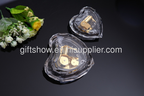 transparent acrylic heart - shaped music box mini heart-shaped music boxes Valentine