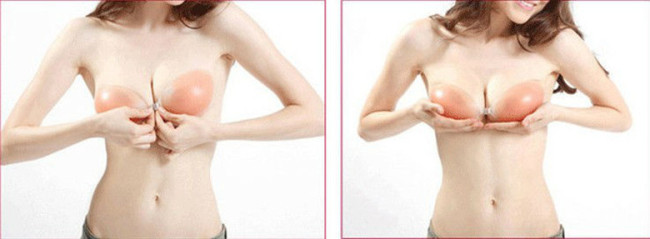 Silicone Adhesive Stick On Gel Push Up Strapless Backless Invisible Bra * 100% Brand New *