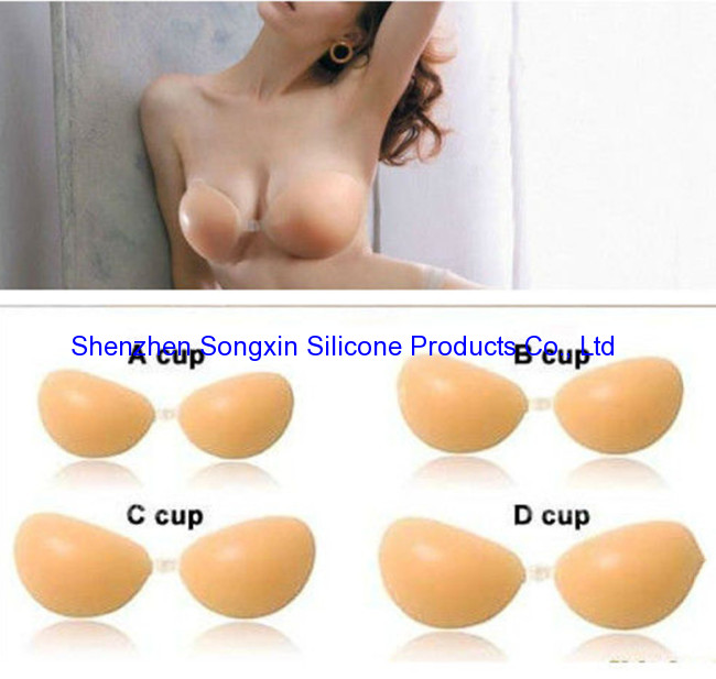 Silicone Adhesive Stick On Gel Push Up Strapless Backless Invisible Bra * 100% Brand New *