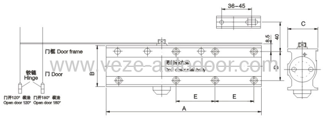 Aluminum body Door Closer