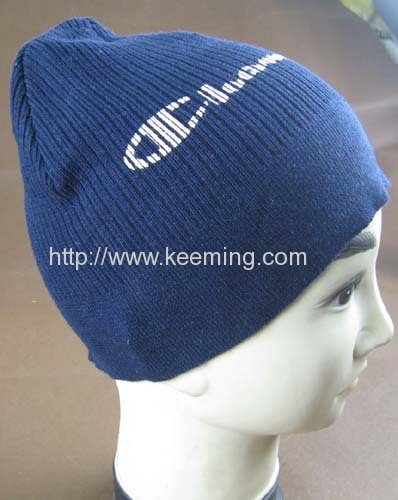 Single beanie with two different rib needle way