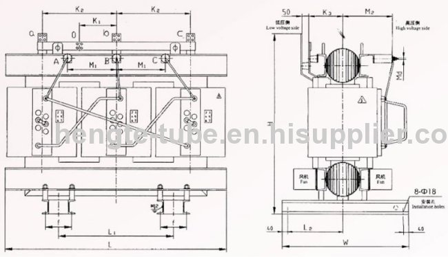 SC (B) 10 Series 10kV level 30 ~ 2500kVA resin dry type distribution transformer