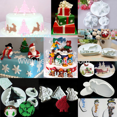 Design with Christmas house shape silicone cake molds cake decorating