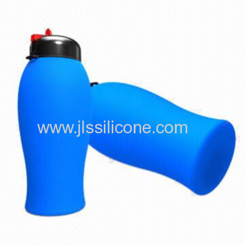 Sili-Squeeze Collapsible Silicone water Bottle with Sports Lid