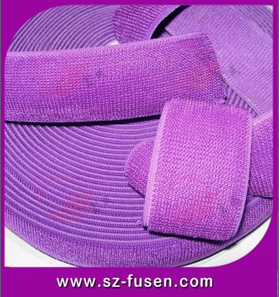 Customised Color Polyester elastic thread White Thick Velcro Elastic Straps