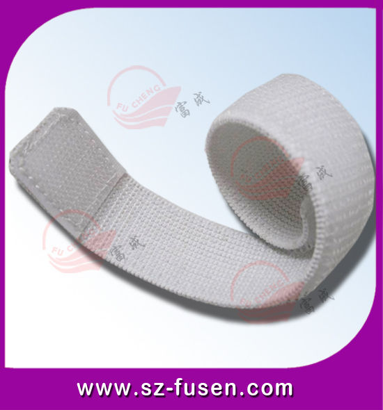 Customised Color Polyester elastic thread White Thick Velcro Elastic Straps