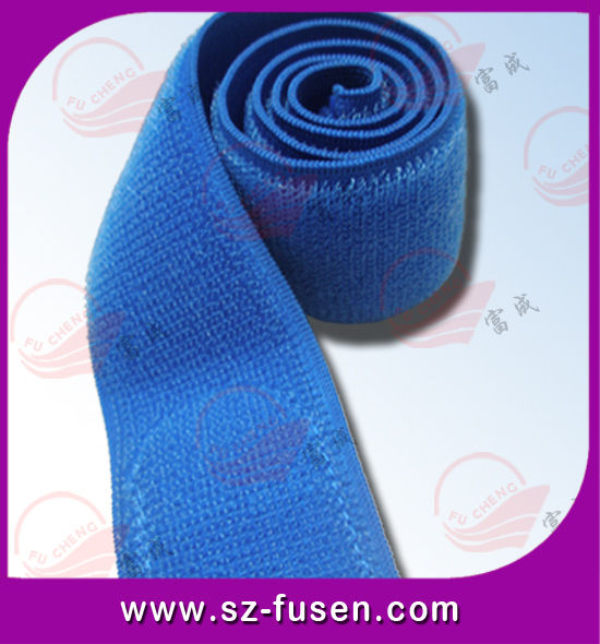 Customised Color Polyester elastic thread White Thick Velcro Elastic Straps