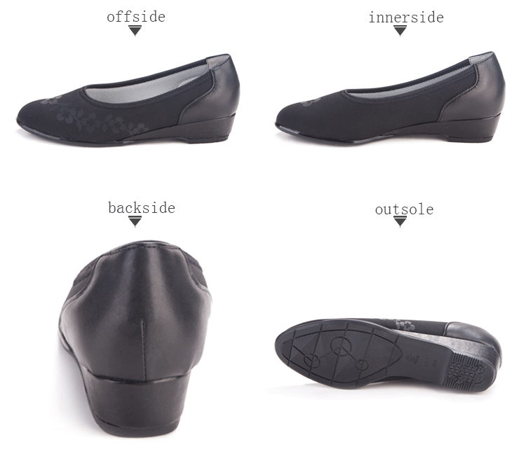 pansy comfort casual shoes mother shoes black detail display