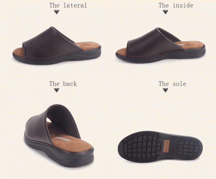 pansy comfort out-door slippers brown details