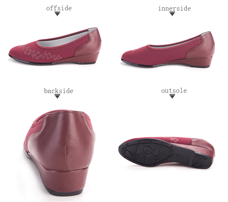pansy comfort casual shoes mother shoes wine details