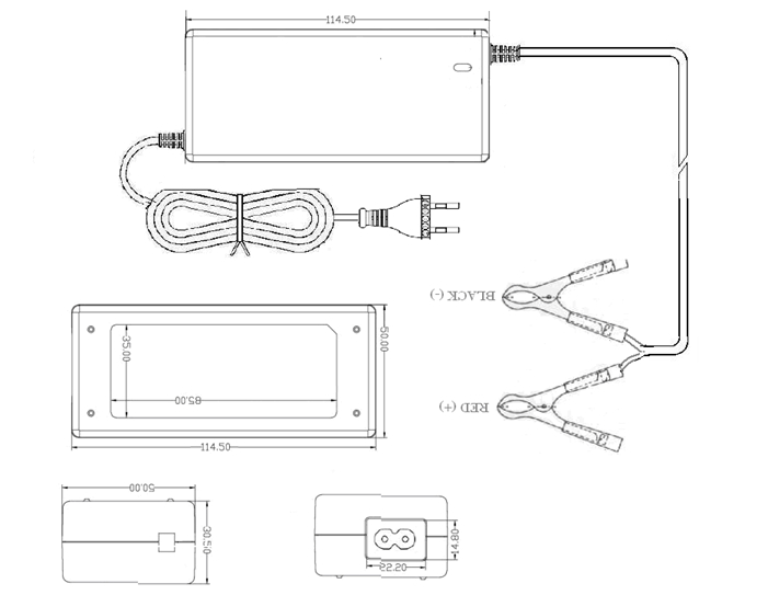 Small Sealed Lead Acid Battery Charger , 1.5m AC Cord With EU AC connector