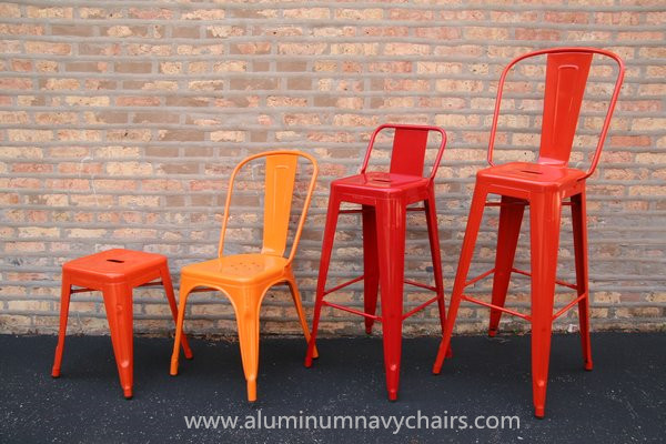 Red Outdoor Marais Metal Tolix Chairs Stackable For Office / living room Tolix Chair Replica