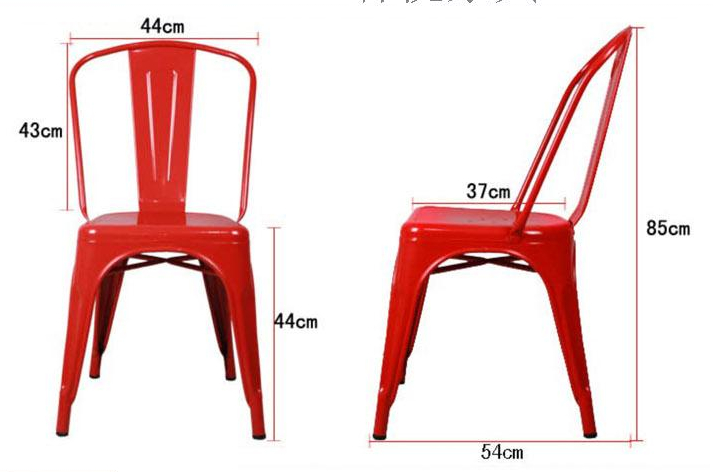 Red Outdoor Marais Metal Tolix Chairs Stackable For Office / living room Tolix Chair Replica