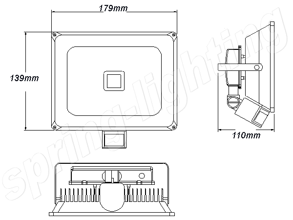 High Brightness PIR Floodlights 20w Waterproof For Outdoor Lighting