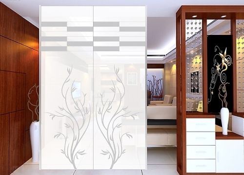 Modern Fashion Acid Etched Glass , Colored Acid Etched Mirror Glass With CE & ISO