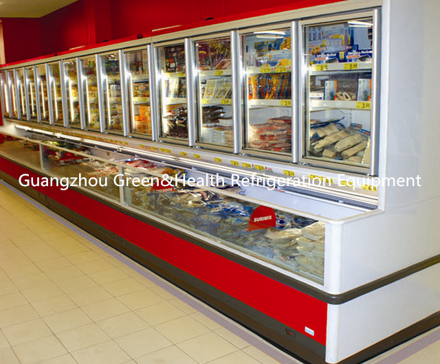 Glass Door Combination Freezer  , Commercial Display Energy Efficiency Cooler