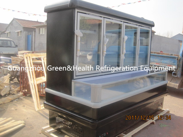 Glass Door Combination Freezer  , Commercial Display Energy Efficiency Cooler