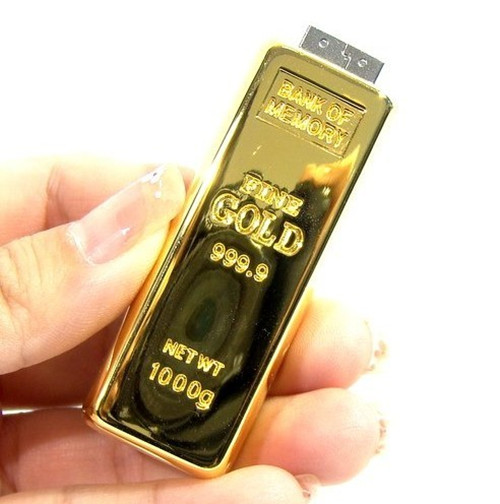 High End USB 1.1 / 2.0 Metal Thumb Drives Gold Bar 2GB 4GB 8GB 16GB 32GB