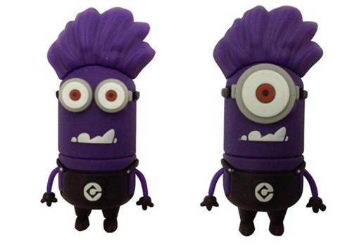 4GB / 8GB Soft rubber Cute Cartoon USB Flash Drive Purple for Children