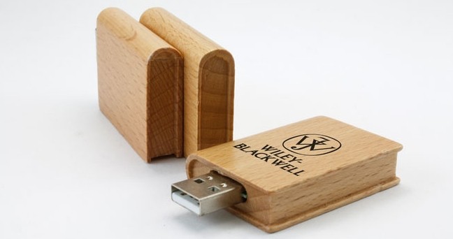 Security 4GB , 8GB , 32GB Book Wooden USB Flash Drives with High Data Transfer