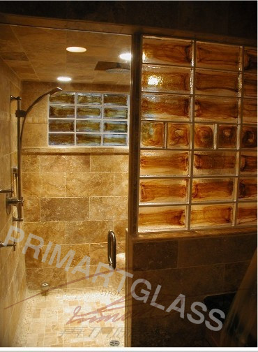 Cast Glass Shower Partition With Classic Design For Villa Decoration