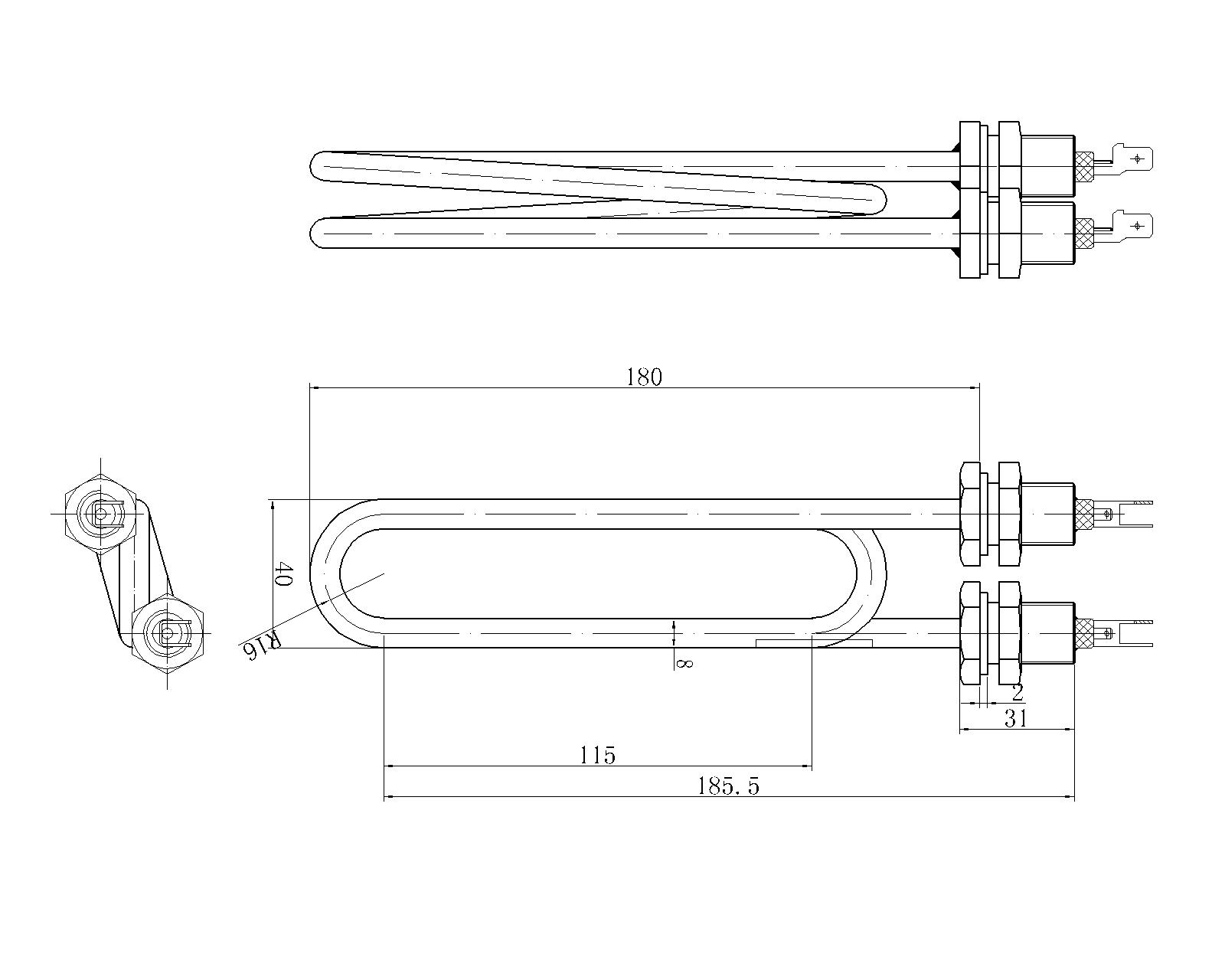 Electric Kettle Heating Element / 240V Plated nickel Water Heaters , Copper