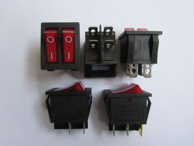 KCD4 4PINS 15A 250V 20A 125V AC Boat Like Rocker Switch with  Neon Lamp electric switches