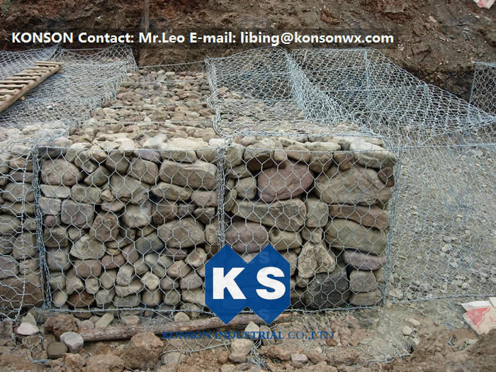 Hexagonal Wire Mesh Permeable Galfan Coated Gabion Basket Galvanized Gabion Boxes 2x1x1