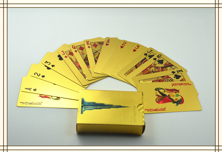 87mm * 57mm 24K Gold Plated Playing Cards for business gifts