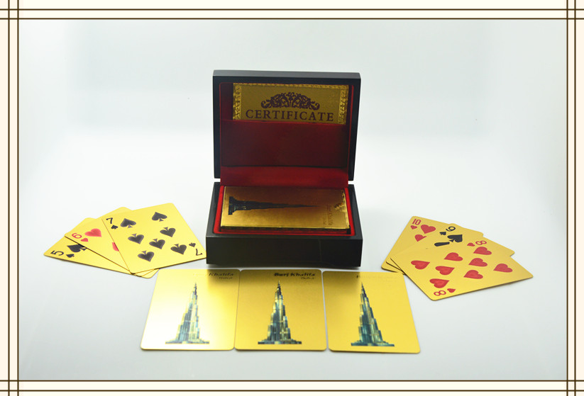 87mm * 57mm 24K Gold Plated Playing Cards for business gifts