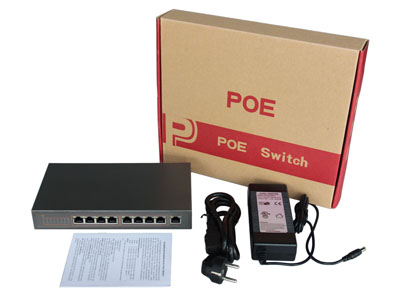 Reliable CCTV Camera Spare Parts , Compact 8 Ports POE Switch