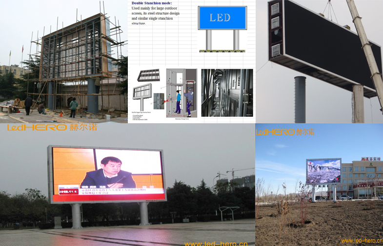 Commercial 16mm LED Outdoor Advertising Screens , Outdoor LED Billboards 8000cd / ㎡