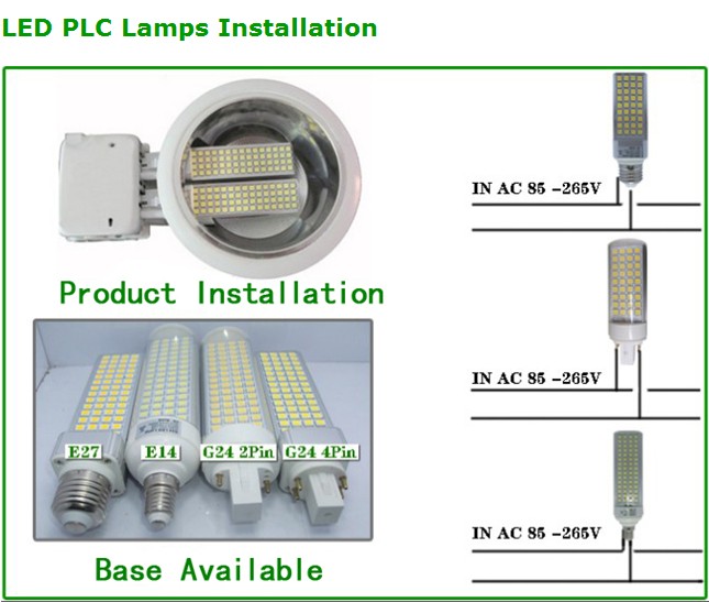 2pin / 4pin G24 Led Plug Light 8W Waterproof , 850 Lumen Led Plug In Lights