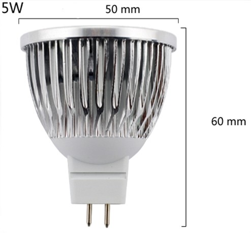 Cob Mr16 Led 5watt Spot Lighting Aluminum Alloy For Home , 100 Lm/W