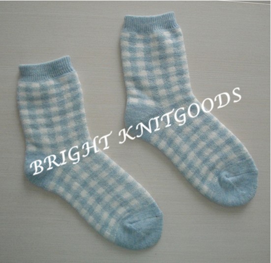 White + Grey Sporty Terry-loop Socks With Argyle Logos For Ladies / Girls